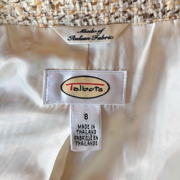 Talbots Vintage Tweed Blazer in Cream and Brown - Picture 2 of 4